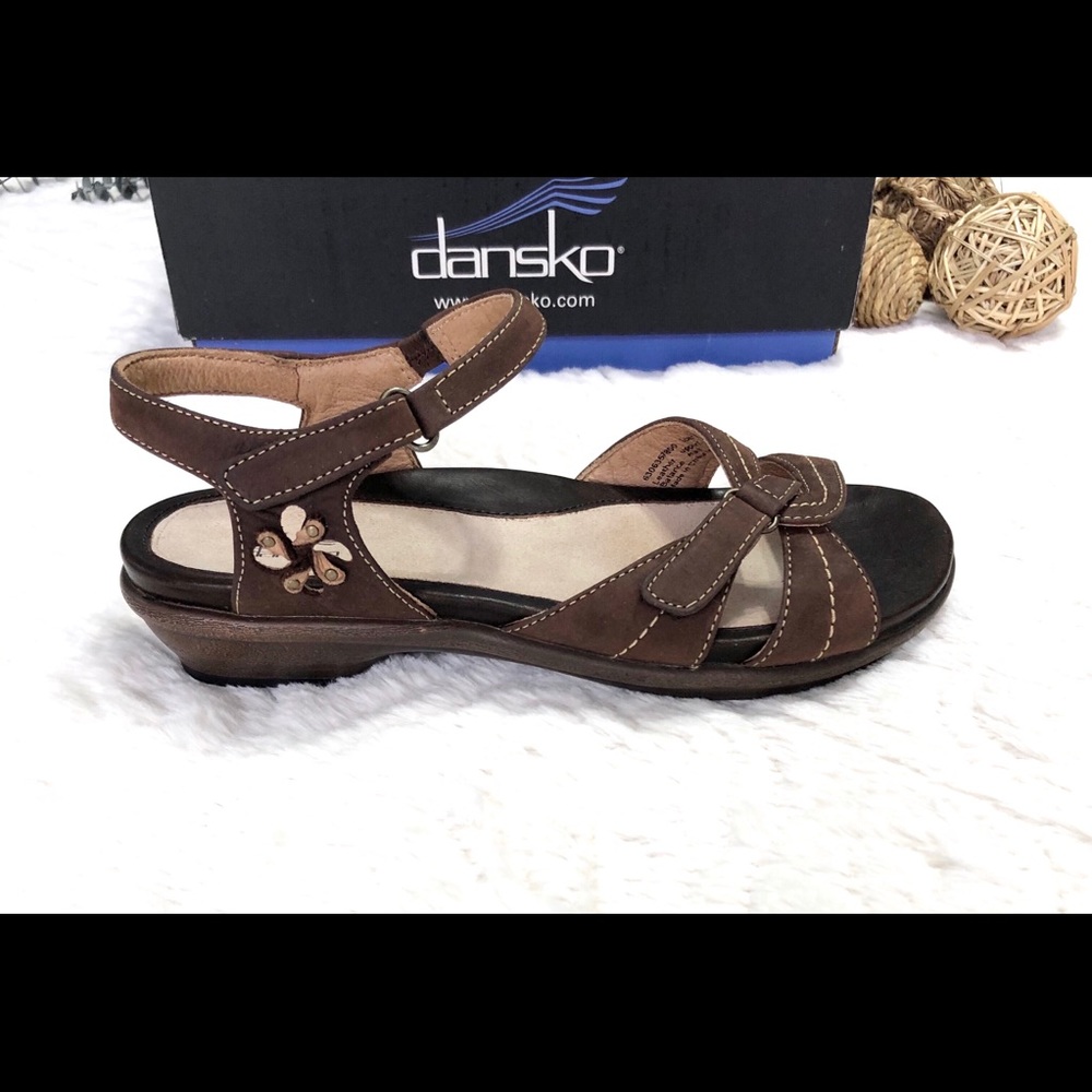 Dansko Carolina Leather Sandals Brown Size 6 Comfort Slingback BNIB
